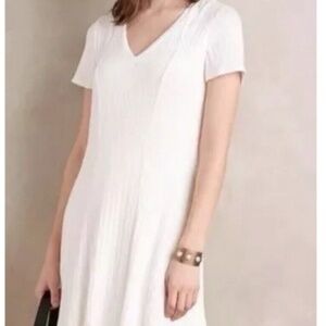 Anthropologie Dolan Ivory Knit V-neck dress